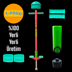 T-POGO, Pogo Stick, Zıp Zıp Oyuncak, Zıplama Çubuğu, Dış Mekan Bahçe Spor Oyuncakları pembe